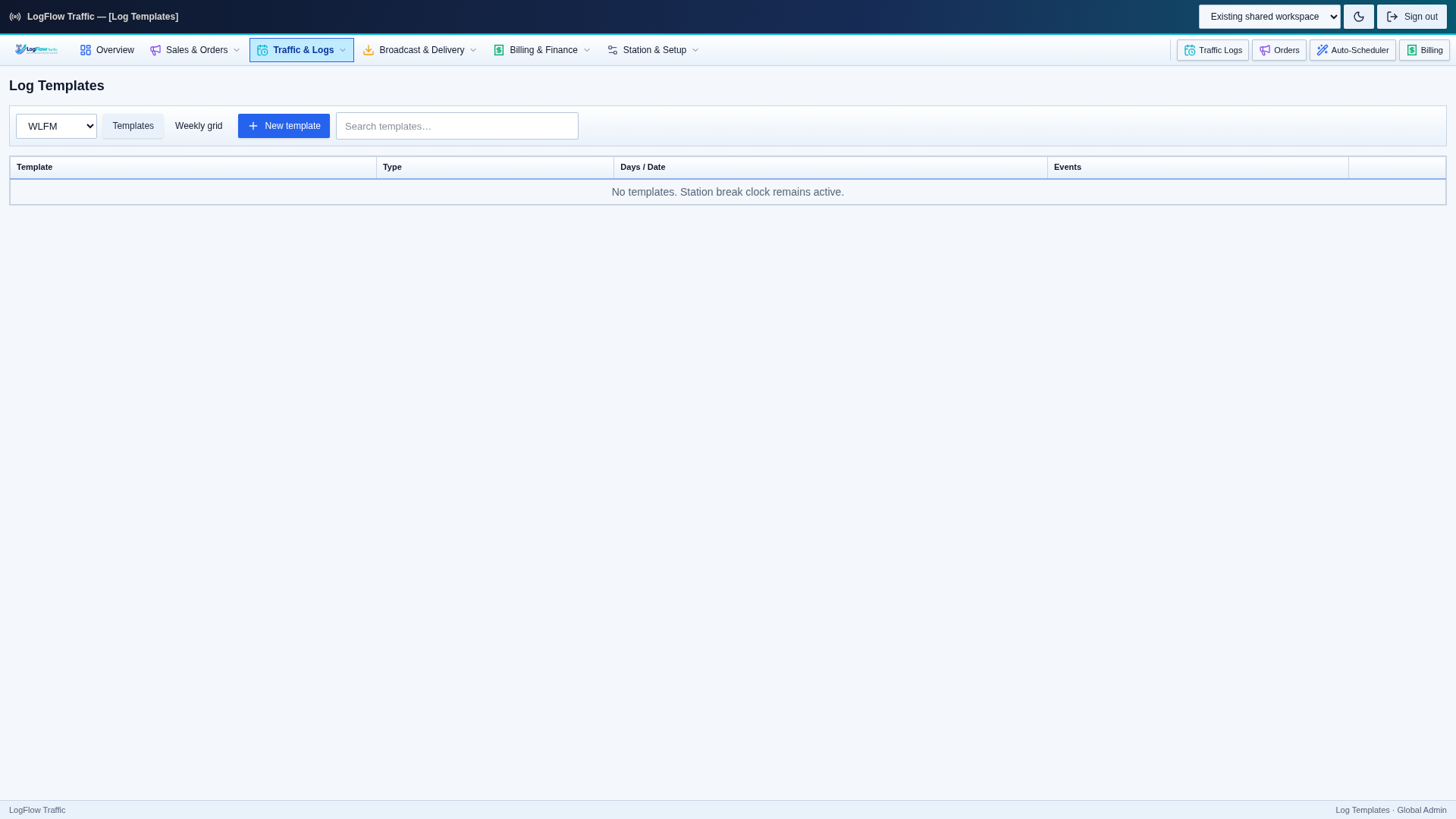 commercial Weekly log templates